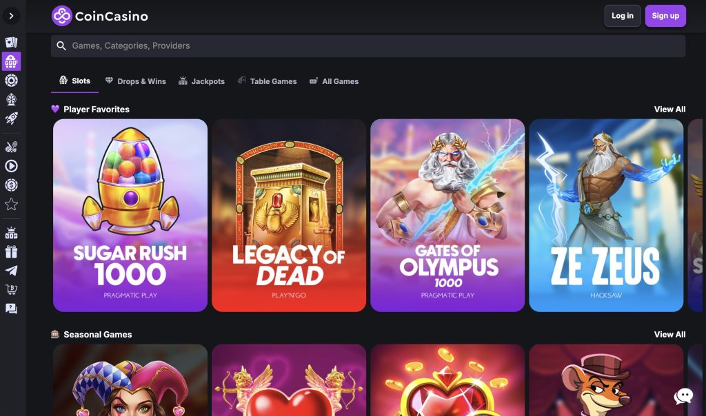 CoinCasino No KYC BTC Casino